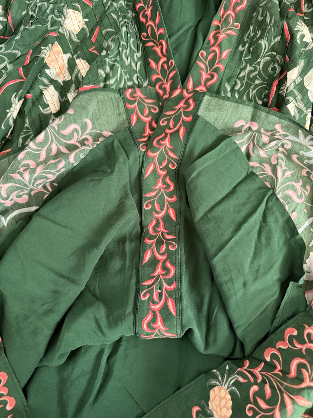 FARM Rio Green Dress with Coral Floral Print - Picture 4 of 8